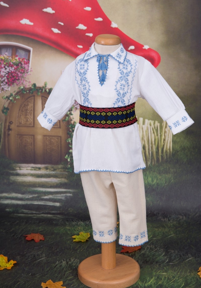Costum de lux traditional pentru baieti pentru botez, mot, sedinte foto PETRICA