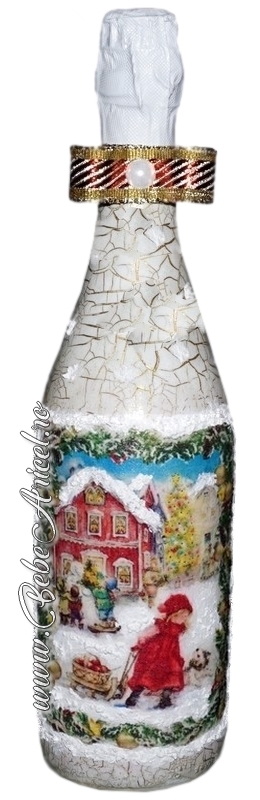 Sticla cu sampanie decorata CHRISTMAS