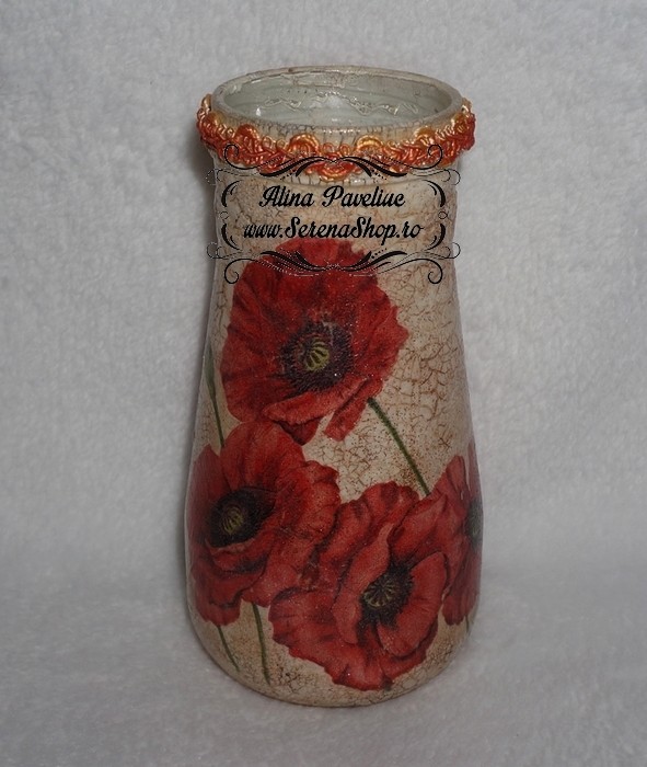 Vaza de sticla decorata MACI