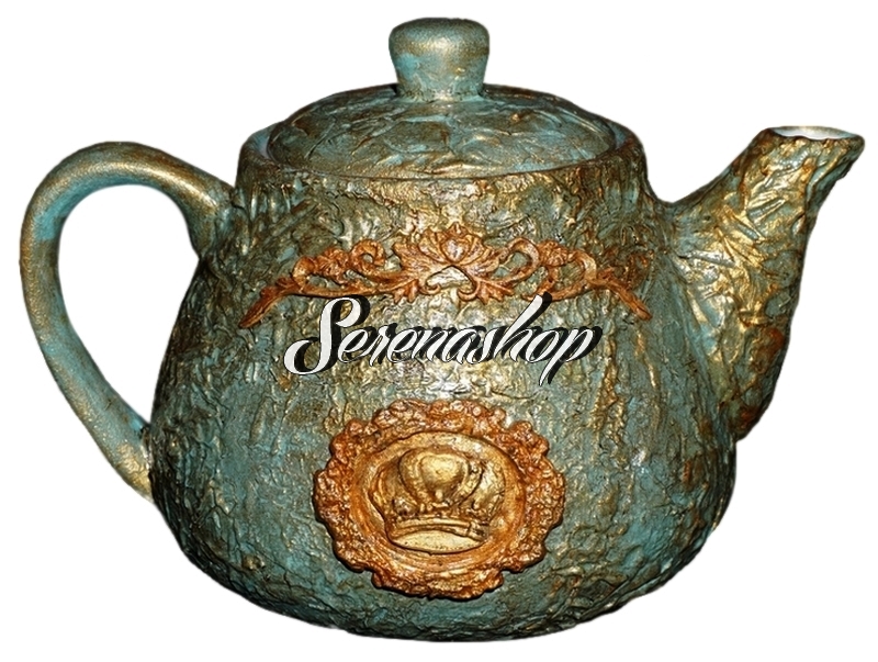 Ceainic de ceramica decorat handmade Baroque, Serena design