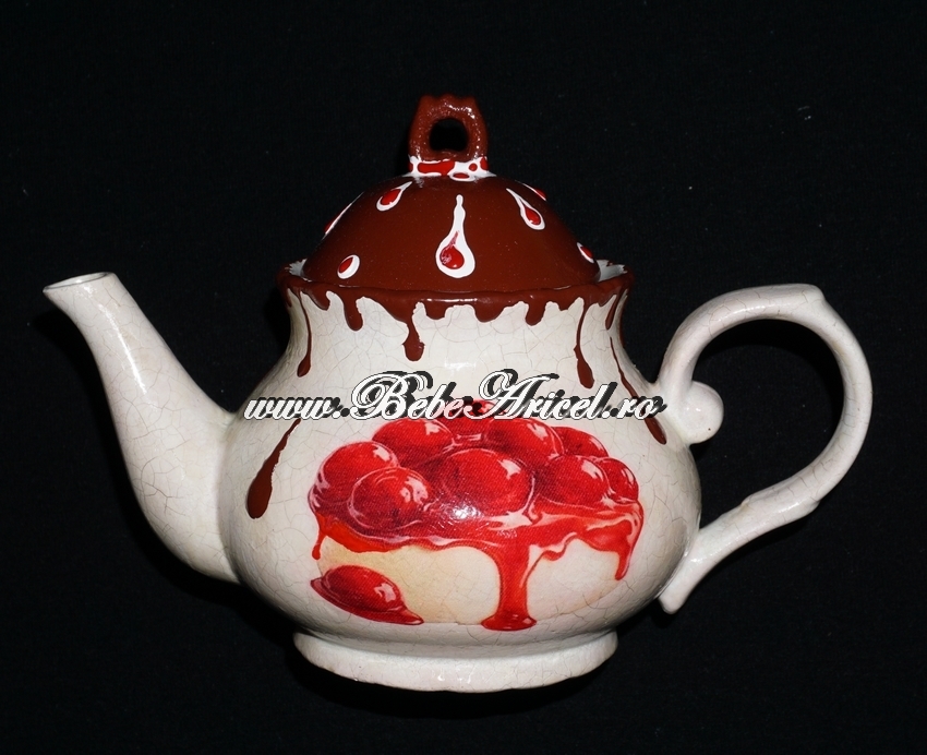Ceainic de ceramica decorat handmade CHOCOLATE, Serena design