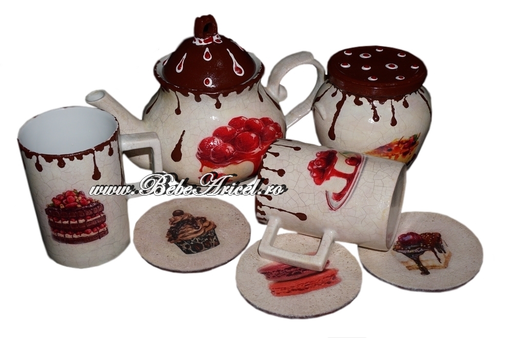Set de ceramica pentru ceai sau ciocolata calda CHOCOLATE