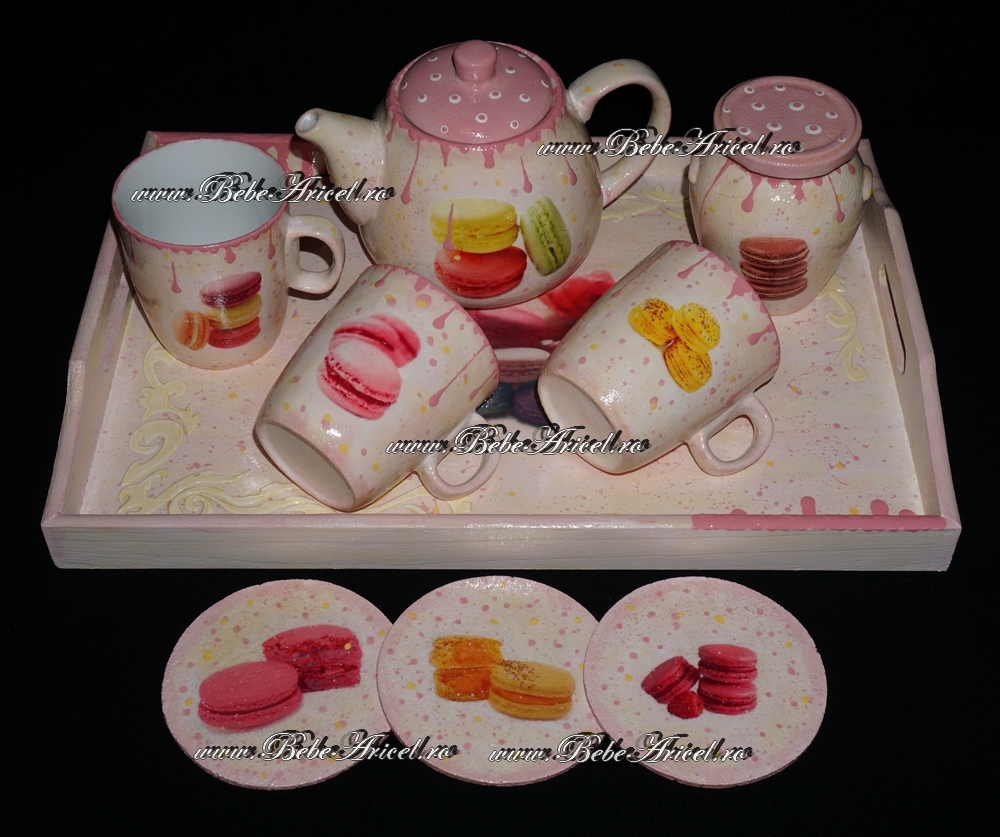 Set de ceramica pentru ceai sau ciocolata calda MACARONS