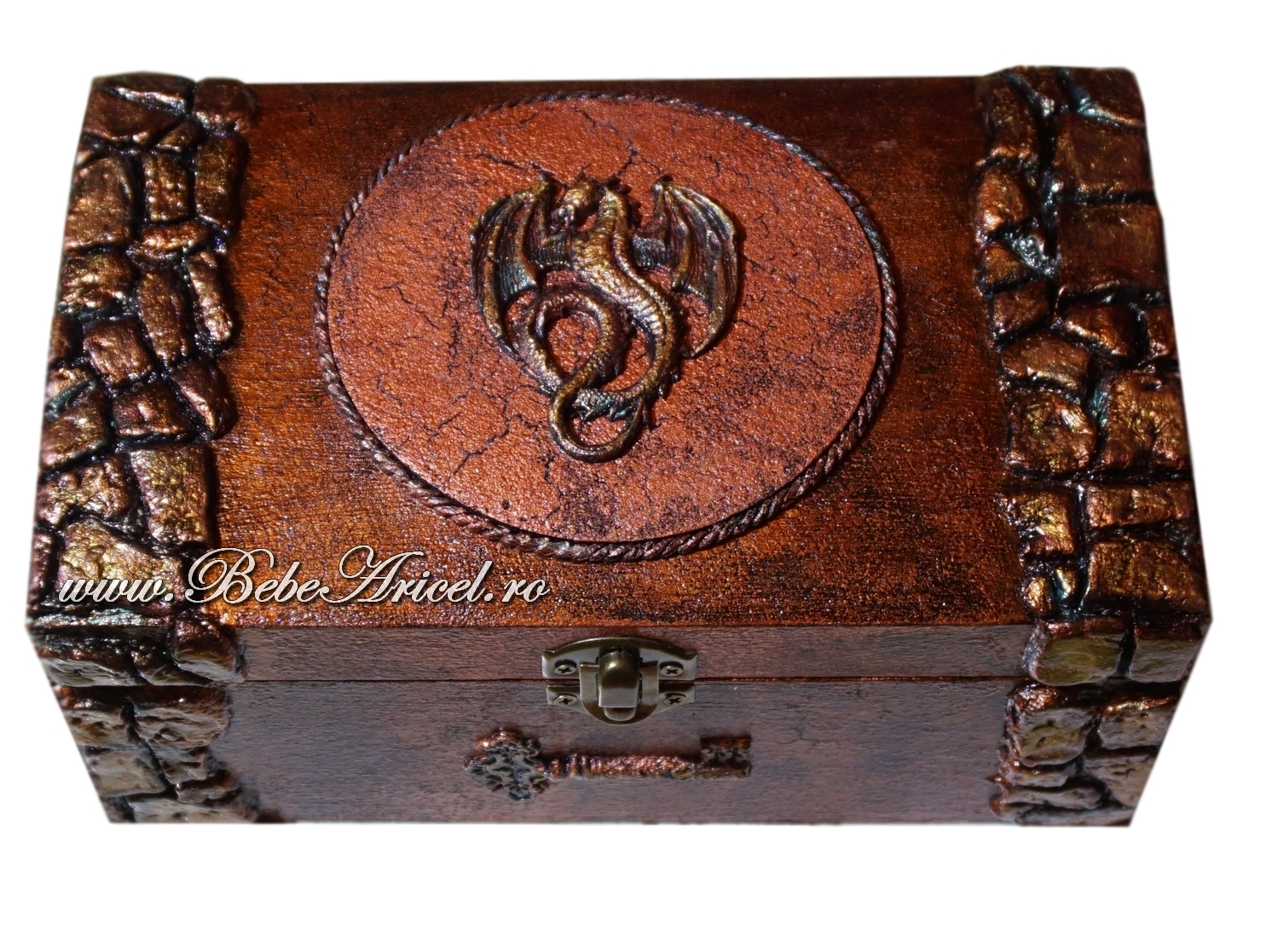 Cutie cufar pentru bijuterii, decorata DRAGON  