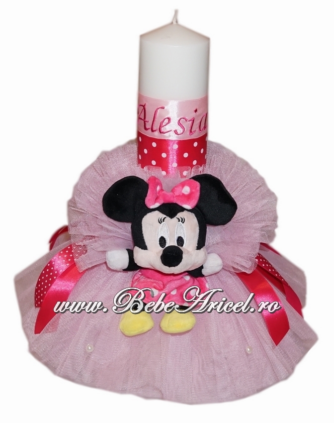 Lumanare stalp pentru botez bebelusi MINNIE MOUSE