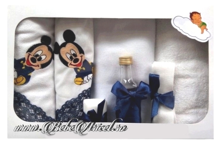 Trusou pentru botez (7 piese) brodat - BABY MICKEY MOUSE