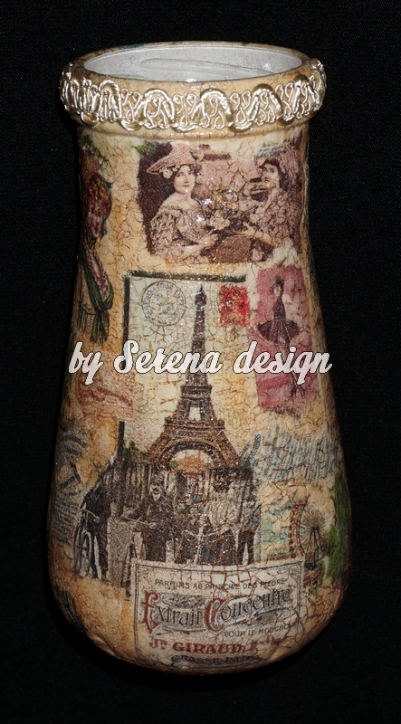Vaza de sticla decorata PARIS