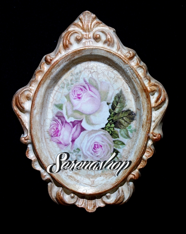 Tablou sau rama decorativa realizata prin decoupage Vintage Roses