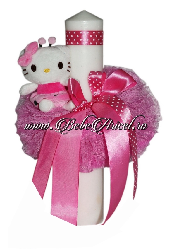 Lumanare stalp pentru botez bebelusi HELLO KITTY