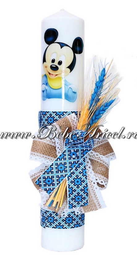 Lumanare eleganta pentru botez TRADITIONAL - MICKEY MOUSE