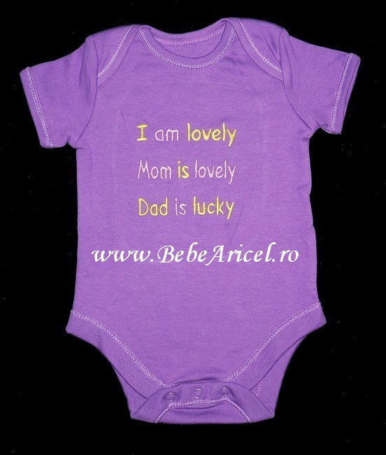 Body cu maneca scurta pentru bebelusi "Lovely like mommy"