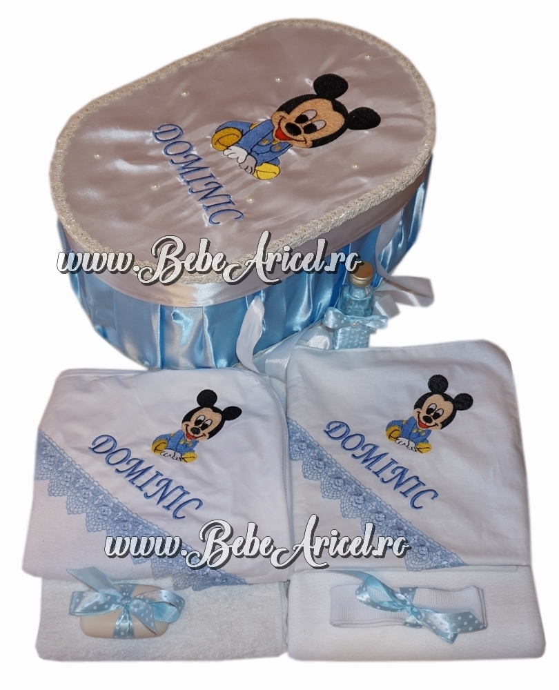 Pachet promo trusou pentru botez si cutie pentru trusou BABY MICKEY MOUSE