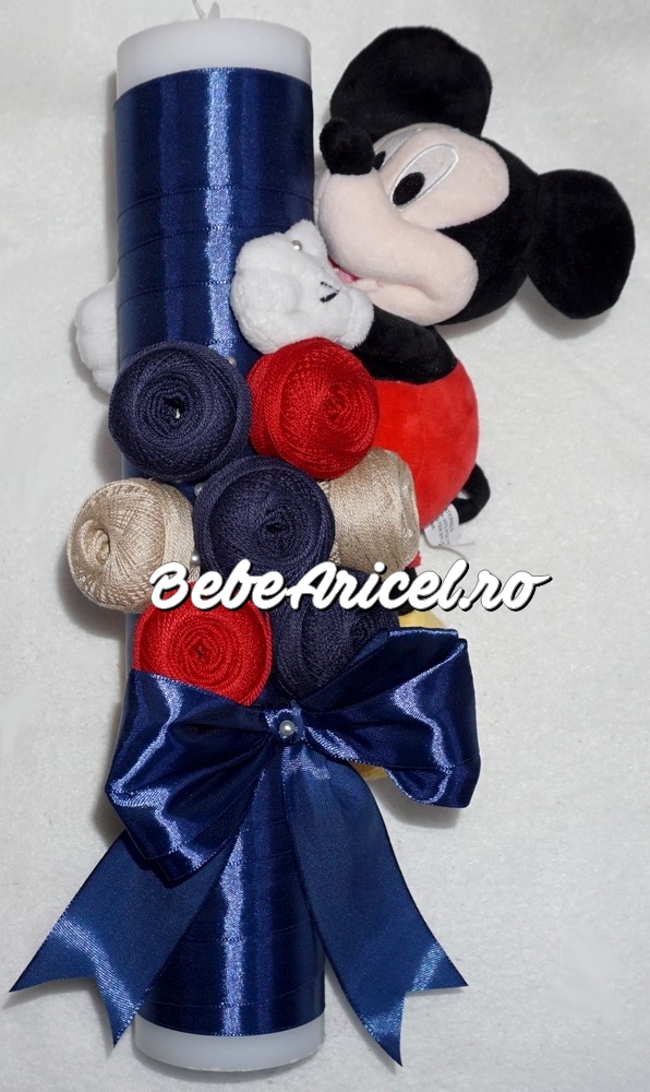 Lumanare stalp pentru botez bebelusi Ghemulete - Mickey Mouse