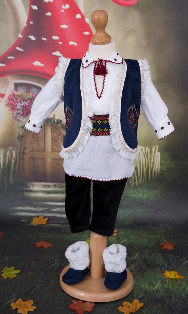 Costum de lux traditional pentru baieti pentru botez, mot, sedinte foto ANTON