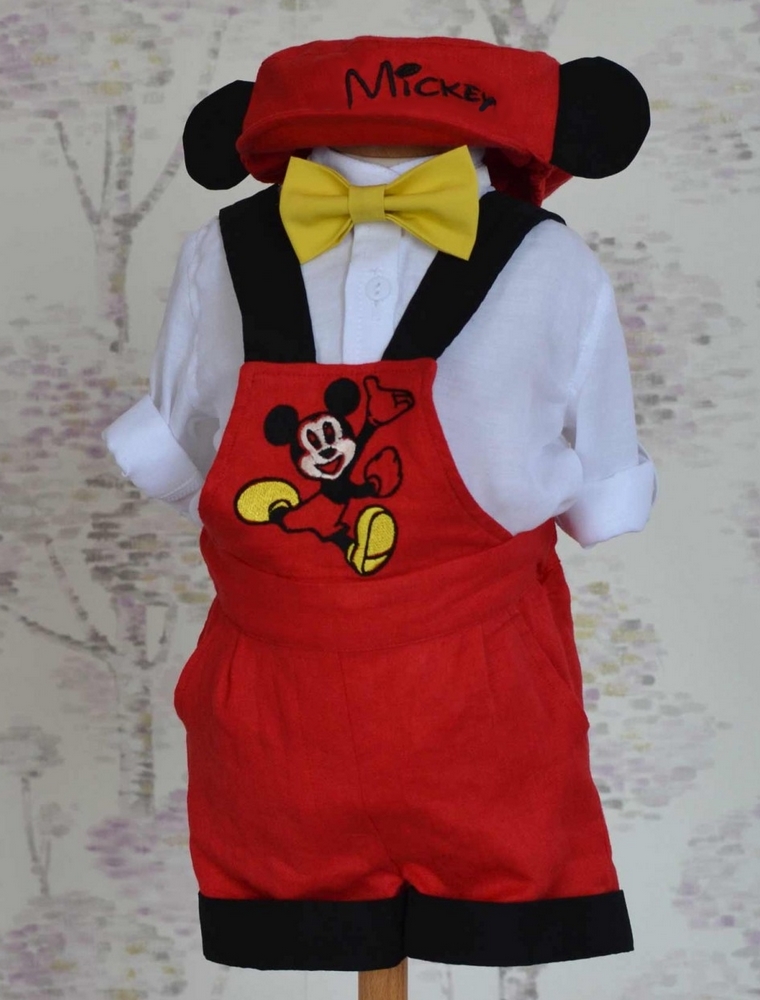 Costum de lux pentru baieti pentru botez, mot si sedinte foto MICKEY MOUSE