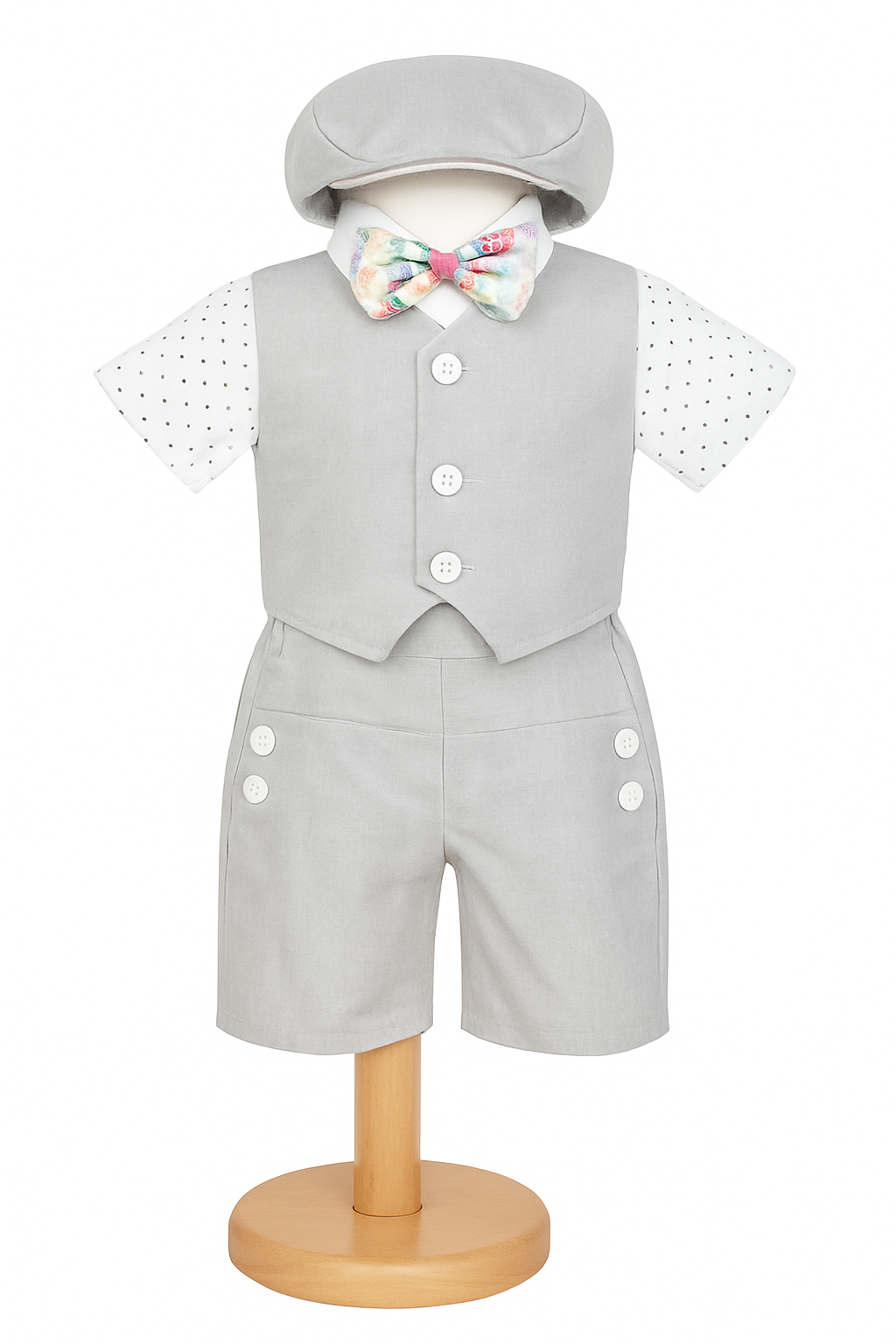 Costum elegant de vara pentru botez pentru baieti TEODOR