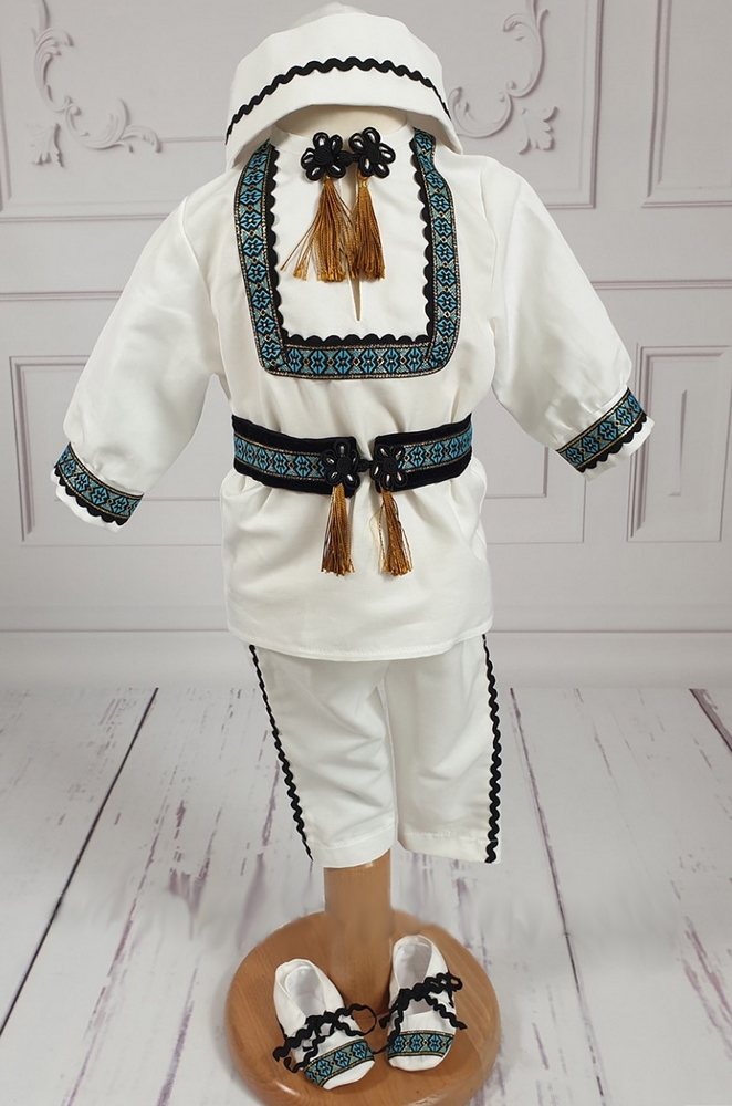 Costum de lux traditional pentru baieti pentru botez, mot, sedinte foto BADITA