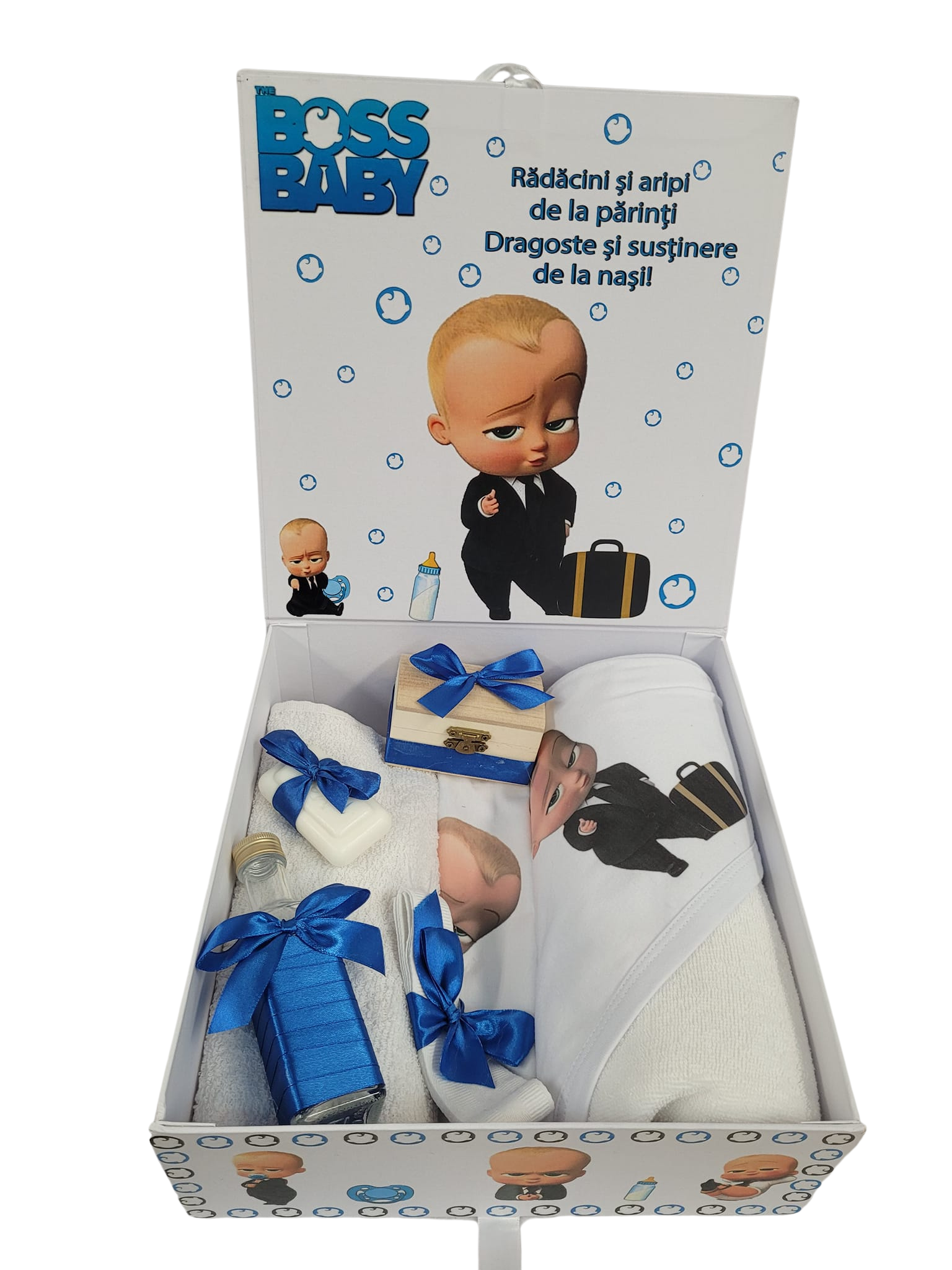 Pachet 8 piese: trusou pentru botez 7 piese si cutie pentru trusou - BABY BOSS
