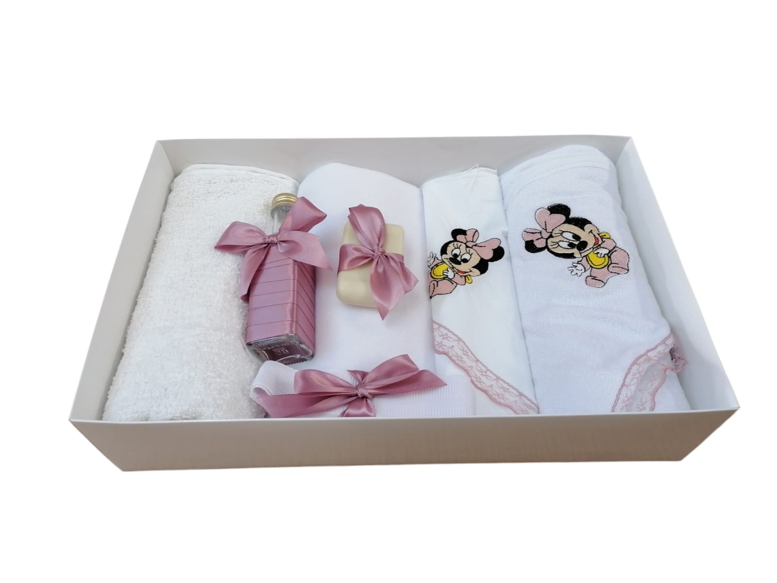 Trusou pentru botez (7 piese) brodat - BABY MINNIE MOUSE